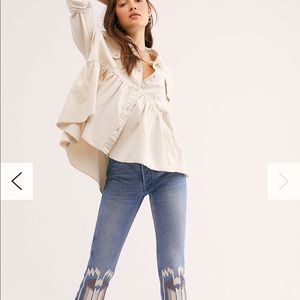 Free People Dylan button down babydoll top